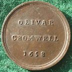 Oliver Cromwell, bronze medalet issued by The Sentimental magazine circa 1775