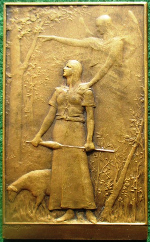 France, Joan of Arc (Jeanne dArc), laudatory medal 1899, bronze, by Daniel Dupuis