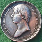 Admiral Horatio Nelson & the Battle of Trafalgar 1805, silver medal by T Webb/JP Droz, 41mm, for Mudies series