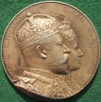 Edward VII & Alexandra, Coronation 1902, silver-gilt medal by Emil Fuchs