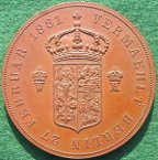 Germany, Marriage of Wilhelm of Prussia and Augusta Victoria of Schleswig-Holstein 1881, bronze medal