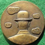 Ren Magritte, cast bronze art medal 1983 for the British Art Medal Society by Laurence Burt