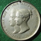 Queen Victoria & Prince Albert, Visit to Scotland 1842, white metal medal by J Davis