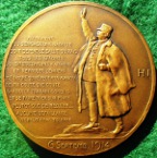 France, Marshall Joffre 1916, bronze medal by Henri Nocq