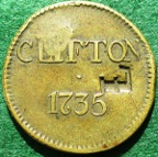 Cumbria (Cumberland), Mining, Clifton Colliery, brass token 1735, scarce