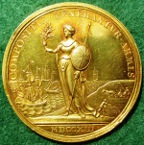 Anne, Treaty of Utrecht 1713 in gold, by John Croker