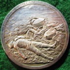 Belgium, General Leman and the Defence of Lige 1914, silvered bronze medal by Godefroid Devreese