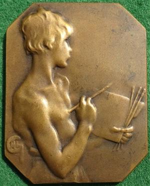 France, La Peinture (Painting), bronze medal 1901, by Maurice Charpentier-Mio