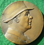 John Betjeman, The Saint of St. Pancras" 2009, cast bronze medal by Robert Elderton