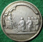 Queen Annes Bounty 1704, silver medal by John Croker