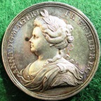 Anne, Peace of Utrecht 1713, silver medal by John Croker,