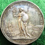 Anne, Peace of Utrecht 1713, silver medal by John Croker,