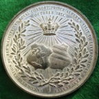 Liverpool & Manchester, visit of Victoria & Albert 1851, large white metal meda