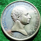 Frederick, Duke of York, Death 1827, white metal medal