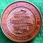 Kent, Home for Little Boys, Hanbury prize medal 1874, bronze, by JS & AB Wyon