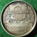 The Poultry Club, silver prize medal 1925, by JA Restall