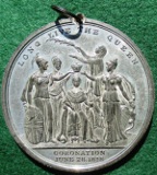 Victoria, Coronation 1838, white metal medal by T Halliday