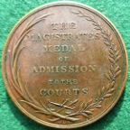 Magistrates Medal of Admission 1818, named to William Flower, by Younge & Deakin