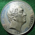 William IV & Queen Adelaide, Accession 1830, white metal medal by Thomason