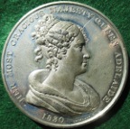 William IV & Queen Adelaide, Accession 1830, white metal medal by Thomason