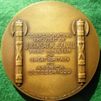USA, visit of British Prime Minister Ramsay Macdonald 1929, bronze medal by John R Sinnock for the Medallic Art Company, New York
