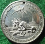 General von Blucher & The Peace of Paris 1814, white metal medal by by J Westwood for Edward Thomason