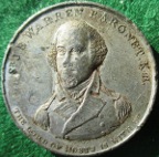 Naval Action off Tory Island 1798, white metal medal