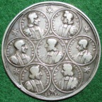 William Sancroft, Archbishop of Canterbury, and the Seven Bishops against James II's 'Declaration of Indulgence 1688, cast silver medal