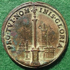 Italy, Vatican, Paul V, Erection of column before Santa Maria Maggiore 1614, bronze medal