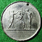 Shakespeare, Stratford-on-Avon Shakespearean Club established 1824, white metal medal