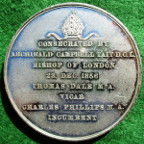 London, St Matthews church consecrated 1856, white metal medal by T Wyon