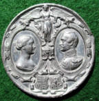 Princess Victoria and Prince Friedrich Wilhelm of Prussia, Marriage 1858, white metal  medal by Joseph Moore
