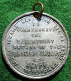 Egypt Campaign, General Sir Garnet Wolseley, Return of British Troops 1882, white metal medal