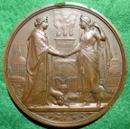 Great Britain/ Turkey, visit of Sultan Abdul Aziz to the City of London 1867, large bronze medal by JS & AB Wyon
