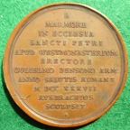 John Milton, Monument Erected in Westminster Abbey 1737, copper medal