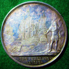 Charles II, Naval Reward and the Battle of Lowestoft 1665, large silver medal by John Roettier