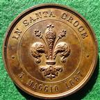 Italy, Gioacchino Rossini (music composer), reburial in Church of the Holy Cross, Florence 1887, bronze medal