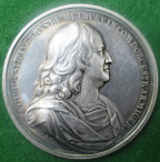 Giles Strangways imprisonment in the Tower of London 1645-1648, large silver medal by John Roettier