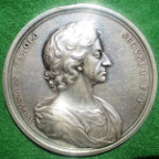 Charles II, Restoration 1660, large silver Britanniae medal by John Roettier