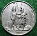 Crimean War, France and England, The Holy Alliance 1854, white metal medal
