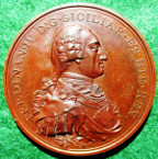 Ferdinand IV restored to Naples, Nelson created Duke of Bronte 1799, bronze medal by Conrad Kchler
