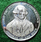 Admiral Duncan, The Battle of Camperdown 1797, white metal medal by T Wyon