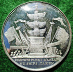 Admiral Earl Howe, death 1799, white metal medal by T Wyon