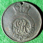 Surrey, Richmond, New Park (Richmond Park), bronze pass, late 18th  century, named to Mrs Seller