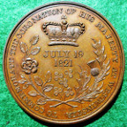 George IV, Coronation 1821, bronze medal by T I Wells