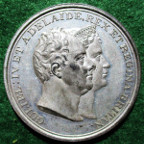 William IV & Queen Adelaide, Coronation 1831, white metal medal