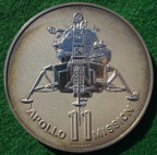 Moon Landing 1969, silver medal issued by Alec Brook Ltd during the Apollo mission