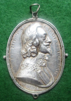 Charles I, Civil War, Royalist Badge, silver, circa 1640s by Thomas Rawlins