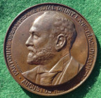 Theatre, Sir Augustus Harris, actor and London theatre owner, bronze laudatory medal 1891, by E Lanteri