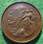 Theatre, Sir Augustus Harris, actor and London theatre owner, bronze laudatory medal 1891, by E Lanteri